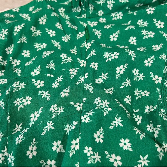 & Other Stories women's floral puff sleeve midi dress with slit green size 4 - Picture 8 of 14